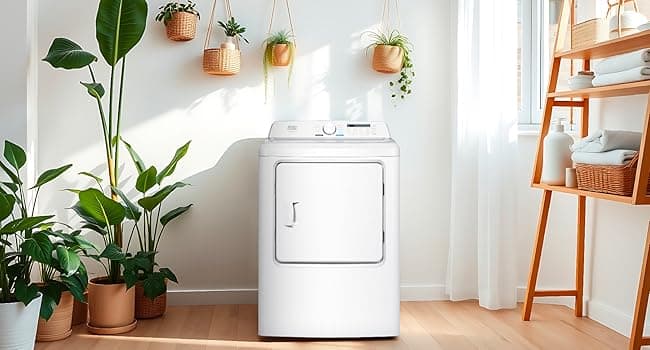 BLACK+DECKER 7.0 Cu. Ft. Front Load Dryer, Clothes Dryer with LED Display and Dial Control, 5 Senor and Manual Dry Selections, Wrinkle Care, 240V, BLD67ME, White