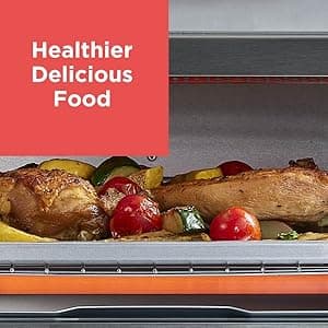 BLACK+DECKER Crisp 'N Bake Air Fry Countertop Convection Toaster Oven, Medium Capacity, 4-Slice, 5-in-1, Fits 9” Pizza, 30-Min Timer, Bake, Broil, Air Fry, Toast, Keep Warm, Stainless Steel