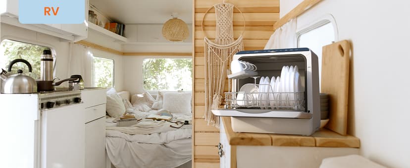 HAVA Countertop Dishwasher, 6 Programs Portable Dishwashers with 5L Built-in Water Tank, No Hookup Needed, Baby Care & Air-Drying Function for Apartments and RVs