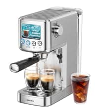 Espresso Coffee Machine Cappuccino Latte Maker 3.5 Bar 1-4 Cup with Steam Milk Frother, Black