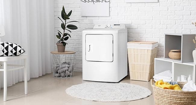 BLACK+DECKER 7.0 Cu. Ft. Front Load Dryer, Clothes Dryer with LED Display and Dial Control, 5 Senor and Manual Dry Selections, Wrinkle Care, 240V, BLD67ME, White