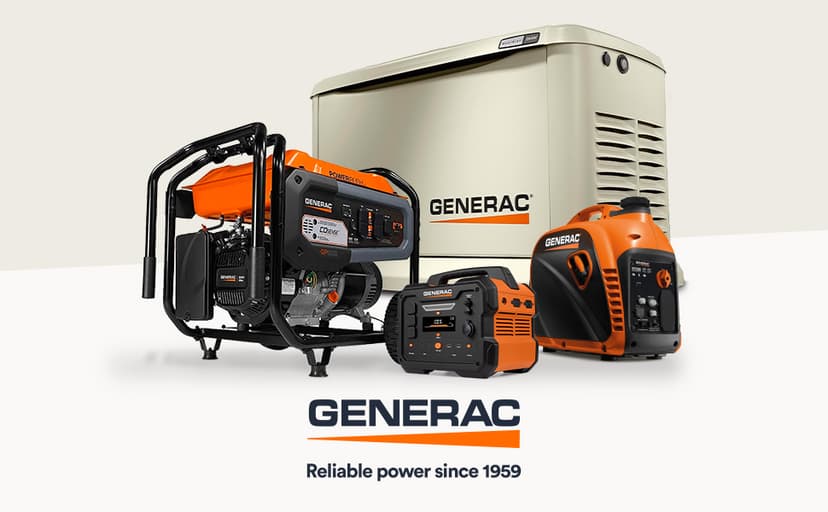 Generac 2,500-Watt Gas Powered Portable Inverter Generator - Compact and Lightweight Design - Produces Clean, Stable Power - COsense Technology - Perfect for Home use - Orange/Black