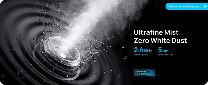 Dreo 11L Smart Humidifier Large Room 700 ft², 100H Cool Mist Air Humidifiers for Bedroom Baby Plants, Top-Fill Self-Cleaning Tank, 26dB, Auto Mode, RGB Light, Remote & APP Control, HM735S White