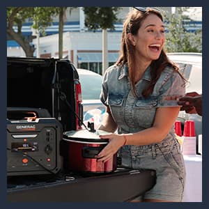 Generac 2,500-Watt Gas Powered Portable Inverter Generator - Compact and Lightweight Design - Produces Clean, Stable Power - COsense Technology - Perfect for Home use - Orange/Black