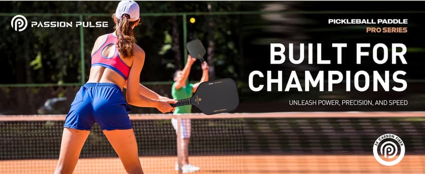 V7 Pro Pickleball Paddle – 3K Raw Carbon Fiber Pickle Ball Paddles with 16mm Polypropylene Core, 3D PulseGrip Handle, – Pickleball Rackets Ideal for All Skill Levels