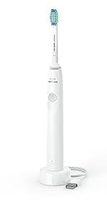 Philips Sonicare 4100 Rechargeable Electric Toothbrush, with Pressure Sensor, 2 Intensity Settings, SmarTimer and QuadPacer, 14-Day Battery Life, White, Model HX3681/23