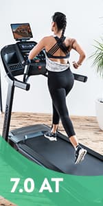 Horizon Fitness 7.4 at Studio Series Smart Treadmill with Bluetooth and Incline, Heavy Duty Folding Treadmill 350 lbs Weight Capacity, Pro Running Machine for Home Exercise and Running with Apps