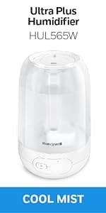 Honeywell Mini Cool Mist humidifier, Easy to Fill and Clean, humidifier for small Bedroom, Kids Rooms, or office. Ultra Quiet Operation and Auto Shut-Off - White, HUL525W