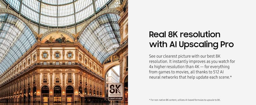 Samsung 65-Inch Class Neo QLED 8K QN900D Series Mini LED, Neo Quantum HDR Smart TV w/Dolby Atmos, Object Tracking Sound Pro, AI Motion Enhancer Pro, Alexa Built-in (QN65QN900D, 2024 Model)