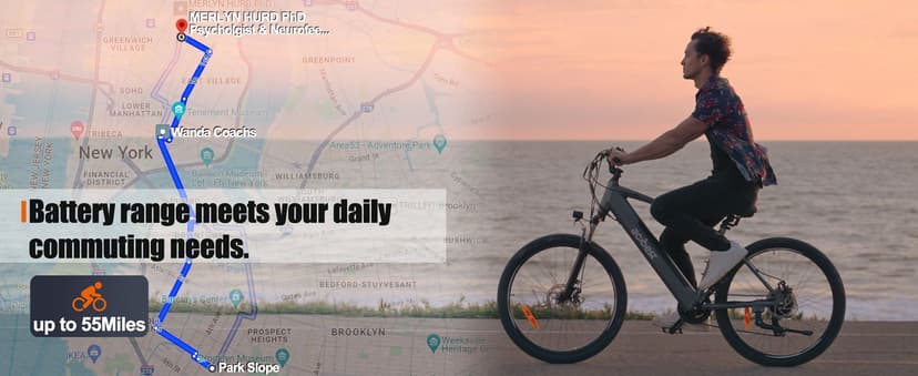 Core Electric Bike for Adults - Peak 1000W Brushless Motor Ebike, 468&500Wh Removable Built in Battery 26&27.5X2.1 Tire Step Over Bicycle with 7 Speed, Commute E Bikes