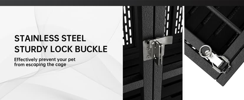 48/42/38 Inch Heavy Duty Dog Crate with Wheels, Folding Metal Big Dog Cage for Large and Medium Dogs, Extra Large XL XXL Indestructible Dog Crate with Removable Tray.