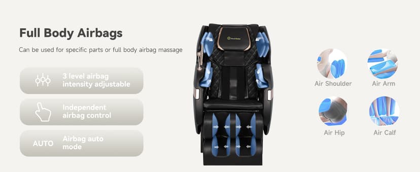 Real Relax 2025 Full Body Massage Chair of Dual-core S Track,Shiatsu Massage Recliner of Zero Gravity with APP and LCD Control,Lower Back and Calf Heating,Bluetooth,Home or Office Use,Black