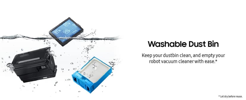 SAMSUNG Jet Bot AI+ Robot Vacuum Cleaner w/ Object Recognition, Intelligent Cleaning, Clean Station, 5-Layer Filter, Touchless Dust Removal for Hardwood Floors, Carpets, VR50T95735W, White