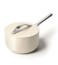 Caraway Nonstick Ceramic Cookware Set (12 Piece) Pots, Pans, Lids and Kitchen Storage - Non Toxic - Oven Safe & Compatible with All Stovetops - Cream