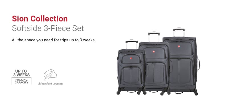 SwissGear Sion Softside Expandable Luggage, Black, Carry-On 21-Inch