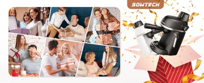 Espresso Coffee Machine Cappuccino Latte Maker 3.5 Bar 1-4 Cup with Steam Milk Frother, Black