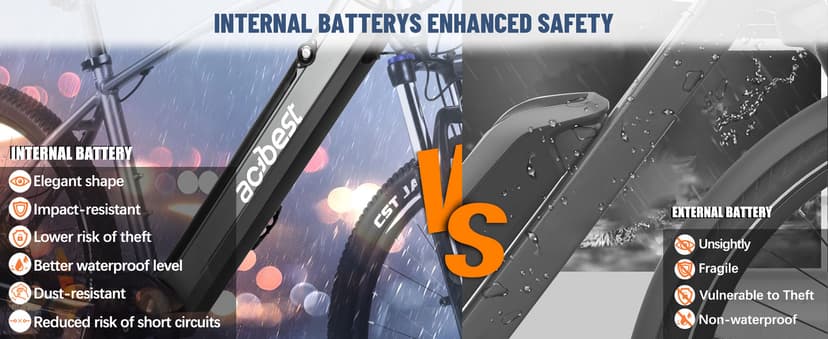 Core Electric Bike for Adults - Peak 1000W Brushless Motor Ebike, 468&500Wh Removable Built in Battery 26&27.5X2.1 Tire Step Over Bicycle with 7 Speed, Commute E Bikes