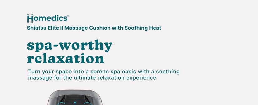 Homedics Back Massager with Heat, Shiatsu Elite II Heated Neck and Back Massage Cushion. 3 Different Massage Styles and 3 Massage Zones. Comes with Controller and Chair Straps