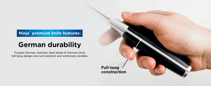 Ninja K32012 Foodi NeverDull Premium Knife System, 12 Piece Knife Block Set with Built-in Sharpener, German Stainless Steel Knives, Black