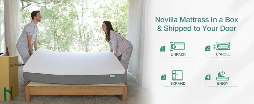 Novilla Full Size Mattress, 8-Inch Gel Memory Foam Mattress for Pressure Relief, Enhanced Support & Plush Comfort, Full Bed in a Box, Bliss