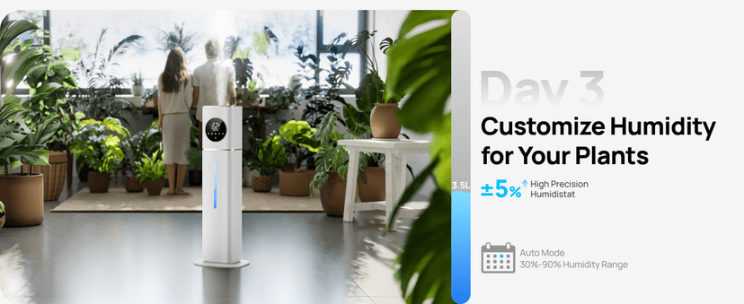 Dreo 11L Smart Humidifier Large Room 700 ft², 100H Cool Mist Air Humidifiers for Bedroom Baby Plants, Top-Fill Self-Cleaning Tank, 26dB, Auto Mode, RGB Light, Remote & APP Control, HM735S White