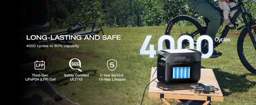 EF ECOFLOW DELTA 3 Portable Power Station, 1024Wh LiFePO4 Battery, Full Charge in 56 Min, 1800W AC/100W USB-C Output, Solar Generator(Solar Panel Optional) for Home Backup Power, Camping & RVs