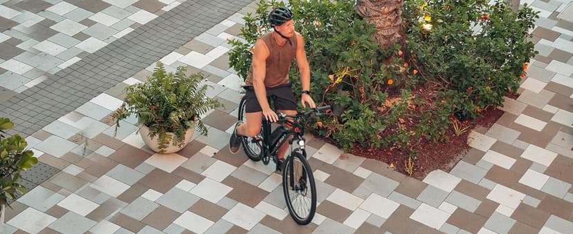 Jasion EB5 Electric Bike for Adults with Peak 500W Brushless Motor, 40Miles 20MPH Commuting Electric Mountain Bike with 360Wh Removable Battery, 7-Speed, 26" Tires and Front Fork Suspension