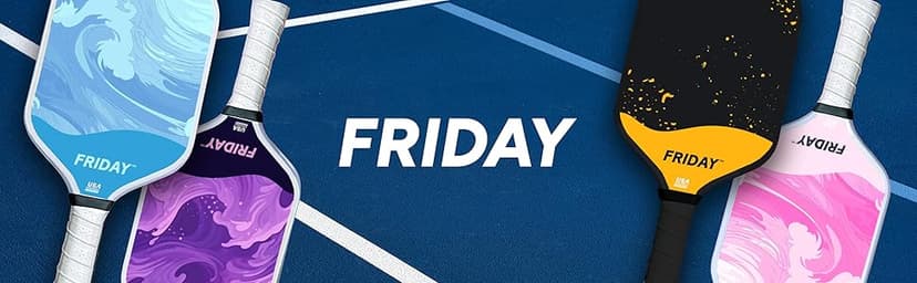 Friday Pickleball Paddle, USA Pickleball Approved, Durable Carbon Fiber, Thermoformed Unibody Design, Honeycomb Core, Gritty Surface for Spin