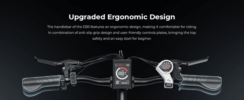 Jasion EB5 Electric Bike for Adults with Peak 500W Brushless Motor, 40Miles 20MPH Commuting Electric Mountain Bike with 360Wh Removable Battery, 7-Speed, 26" Tires and Front Fork Suspension