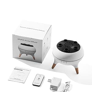 Dynamic Jellyfish Air Humidifier & Jellyfish Essential Oil Diffuser for Home,Office, Yoga - 7 Color-Changing Lights ,Remote Control ,4H/8H Timer Setting, Auto Shut-Off 250ml