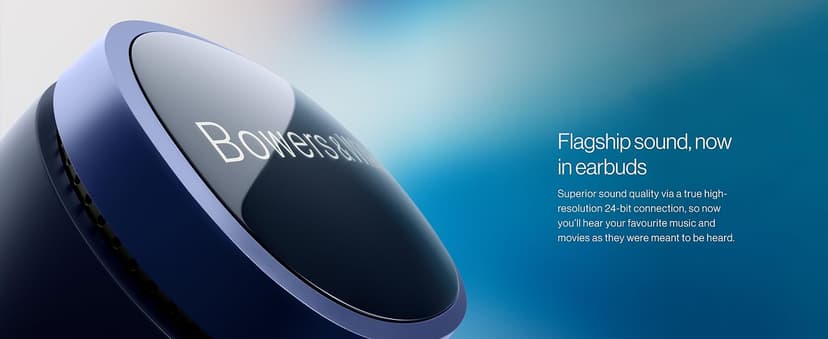 Bowers & Wilkins Pi8 Wireless Earbuds (Midnight Blue), in-Ear Bluetooth Earphones with Qualcomm Chipset & aptX Lossless, Active Noise Cancelling Earbuds, 3 Built-in Mics, 15-Min Quick Charging