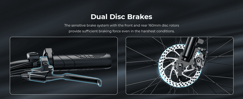 Jasion EB5 Electric Bike for Adults with Peak 500W Brushless Motor, 40Miles 20MPH Commuting Electric Mountain Bike with 360Wh Removable Battery, 7-Speed, 26" Tires and Front Fork Suspension