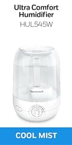 Honeywell Mini Cool Mist humidifier, Easy to Fill and Clean, humidifier for small Bedroom, Kids Rooms, or office. Ultra Quiet Operation and Auto Shut-Off - White, HUL525W