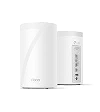 TP-Link ๐๐๐๐จ BE63 Tri-Band WiFi 7 BE10000 Whole Home Mesh System- 6-Stream 10 Gbps, 4x2.5G Ports Wired Backhaul, 4X Smart Internal Antennas, VPN, MU-MIMO, HomeShield, Free Expert Support (2-Pack)