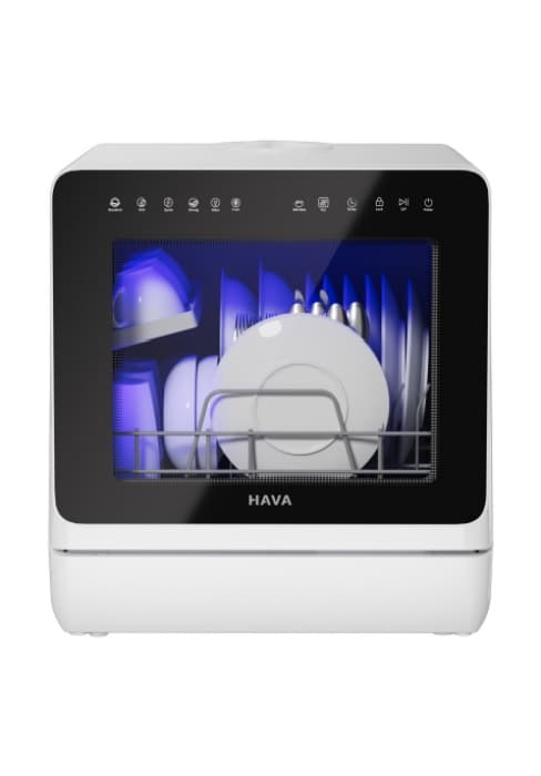 HAVA Countertop Dishwasher, 6 Programs Portable Dishwashers with 5L Built-in Water Tank, No Hookup Needed, Baby Care & Air-Drying Function for Apartments and RVs