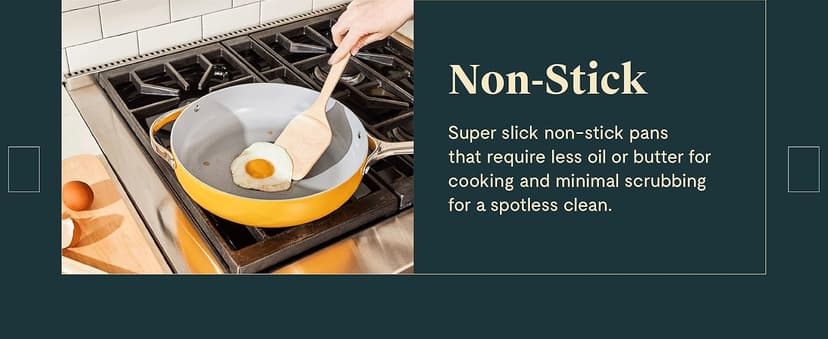 Caraway Nonstick Ceramic Cookware Set (12 Piece) Pots, Pans, Lids and Kitchen Storage - Non Toxic - Oven Safe & Compatible with All Stovetops - Cream