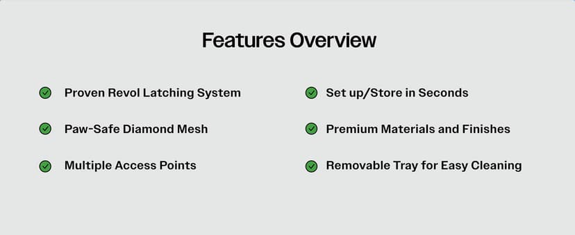 DIGGS Revol Collapsible Dog Crate with Wheels - Premium Portable Dog Crate - Safe, Stylish, and Convenient Indoor Kennel (Ash, Small)