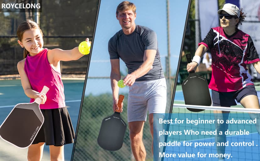 Pickleball Paddles Pickleball Rackets T700 Carbon Fiber Surface Pickle Ball Training Paddle for Beginners to Advanced Players USAPA Compliant 16mm Core Portable Bag