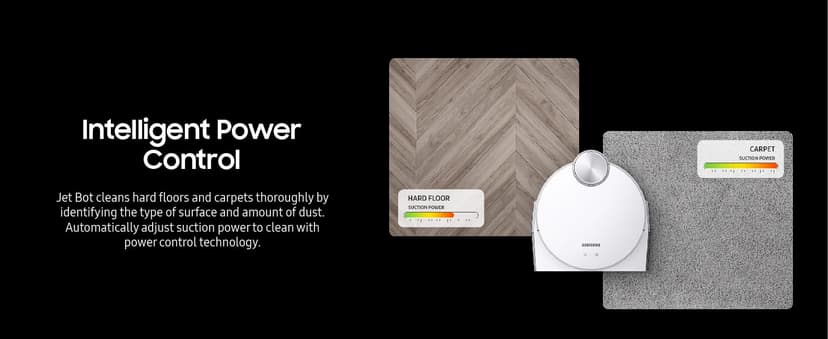 SAMSUNG Jet Bot AI+ Robot Vacuum Cleaner w/ Object Recognition, Intelligent Cleaning, Clean Station, 5-Layer Filter, Touchless Dust Removal for Hardwood Floors, Carpets, VR50T95735W, White
