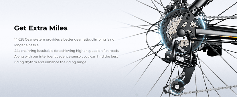 Jasion EB5 Electric Bike for Adults with Peak 500W Brushless Motor, 40Miles 20MPH Commuting Electric Mountain Bike with 360Wh Removable Battery, 7-Speed, 26" Tires and Front Fork Suspension