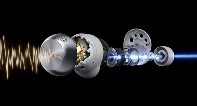 Technics Reference Class Hi-Fi Wireless Earbuds, Dolby Atmos with Head Tracking, Adaptive Noise Cancelling, 3 Device Multipoint, 10-hr Battery, Wireless Charging, Improved Fit - EAH-AZ100-K (Black)