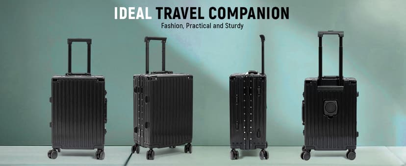 UrbanExplorer 20inch Carry On Luggage 22x14x9 Airline Approved, Zipperless Luggage Carry On TSA Approved ABS+PC Hard Shell Suitcases, Lightweight Carry On Suitcases with Aluminum Frame, Black