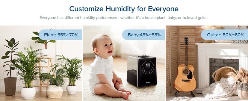 LEVOIT LV600HH 6L Warm and Cool Mist Ultrasonic Humidifier, Rapid Humidification for Bedroom Large Room, Essential Oil Diffuser, Humidity Setting with Built-in Sensor, Auto Mode, Timer, Remote Control