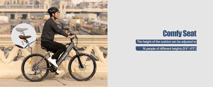 Core Electric Bike for Adults - Peak 1000W Brushless Motor Ebike, 468&500Wh Removable Built in Battery 26&27.5X2.1 Tire Step Over Bicycle with 7 Speed, Commute E Bikes