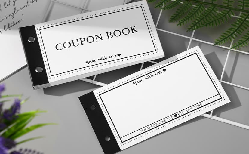 Personalized Coupon Book, 30 Blank Voucher Cards Booklet for All Occasions, Mothers Day Gifts for Mom, Unique Birthday Gifts for Boyfriend Wife Husband Girlfriend Best Friend