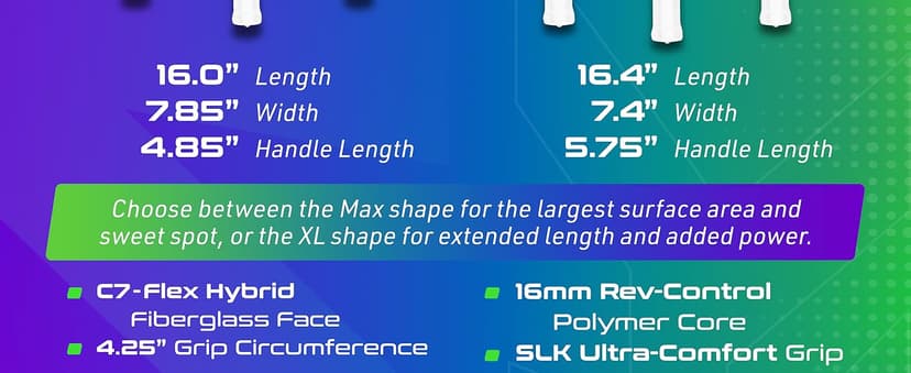 Selkirk Sport SLK Evo Pickleball Paddles | Evo Power | Evo Control | Evo Hybrid | Fiberglass or Carbon Fiber Pickleball Paddle