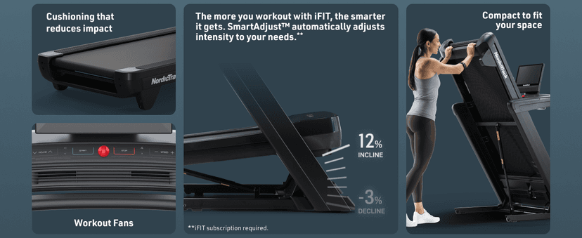 NordicTrack Commercial Series: Premium Foldable Treadmills, Incline & Decline, iFIT Membership Required to Access iFIT Content & Features