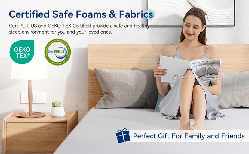 Amazon Basics Memory Foam Mattress, Medium Firm, 8 Inch, Twin, White/Grey