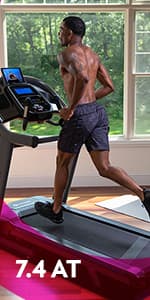 Horizon Fitness 7.4 at Studio Series Smart Treadmill with Bluetooth and Incline, Heavy Duty Folding Treadmill 350 lbs Weight Capacity, Pro Running Machine for Home Exercise and Running with Apps