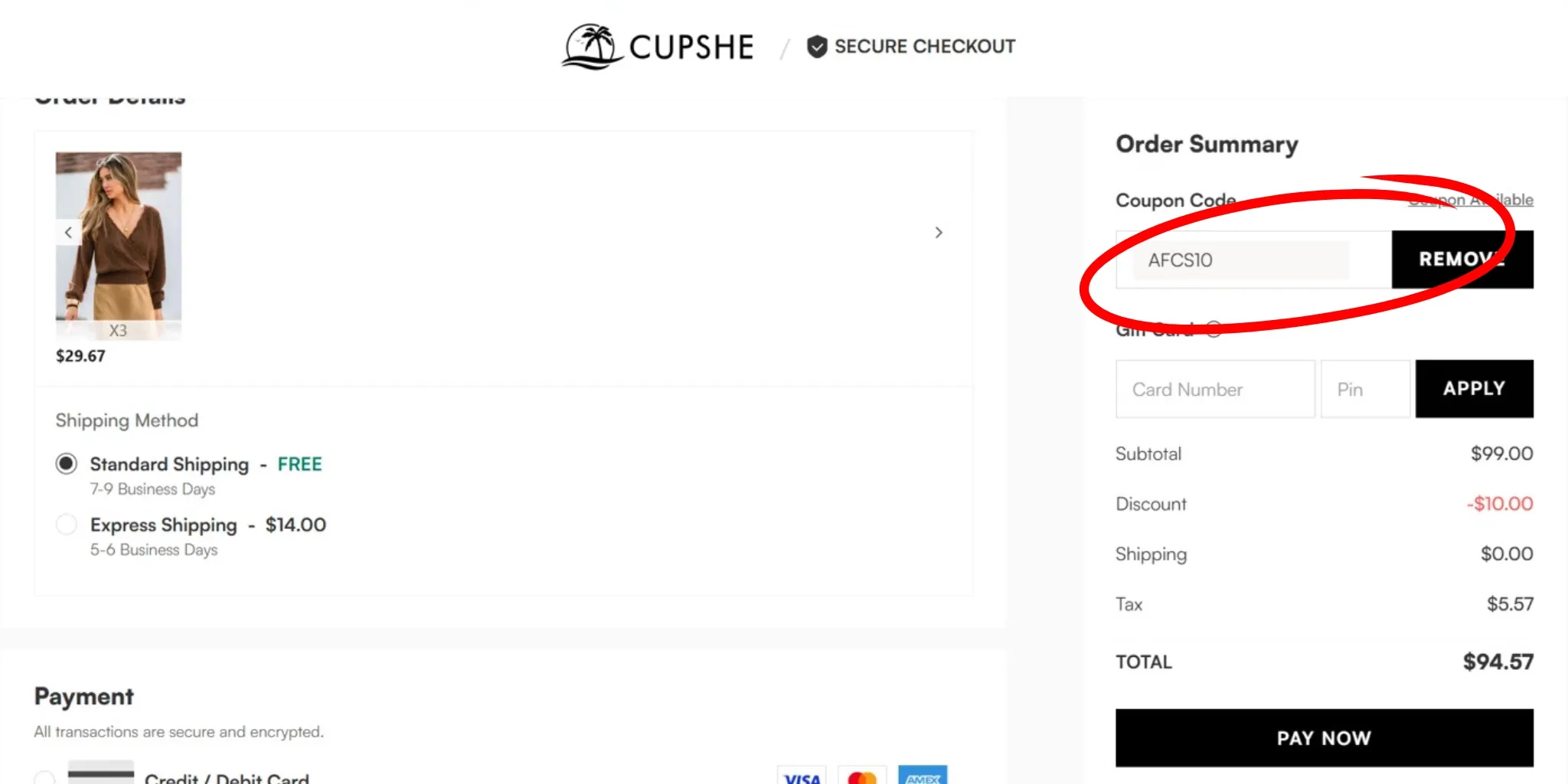 Where to Enter Your Coupon Codes